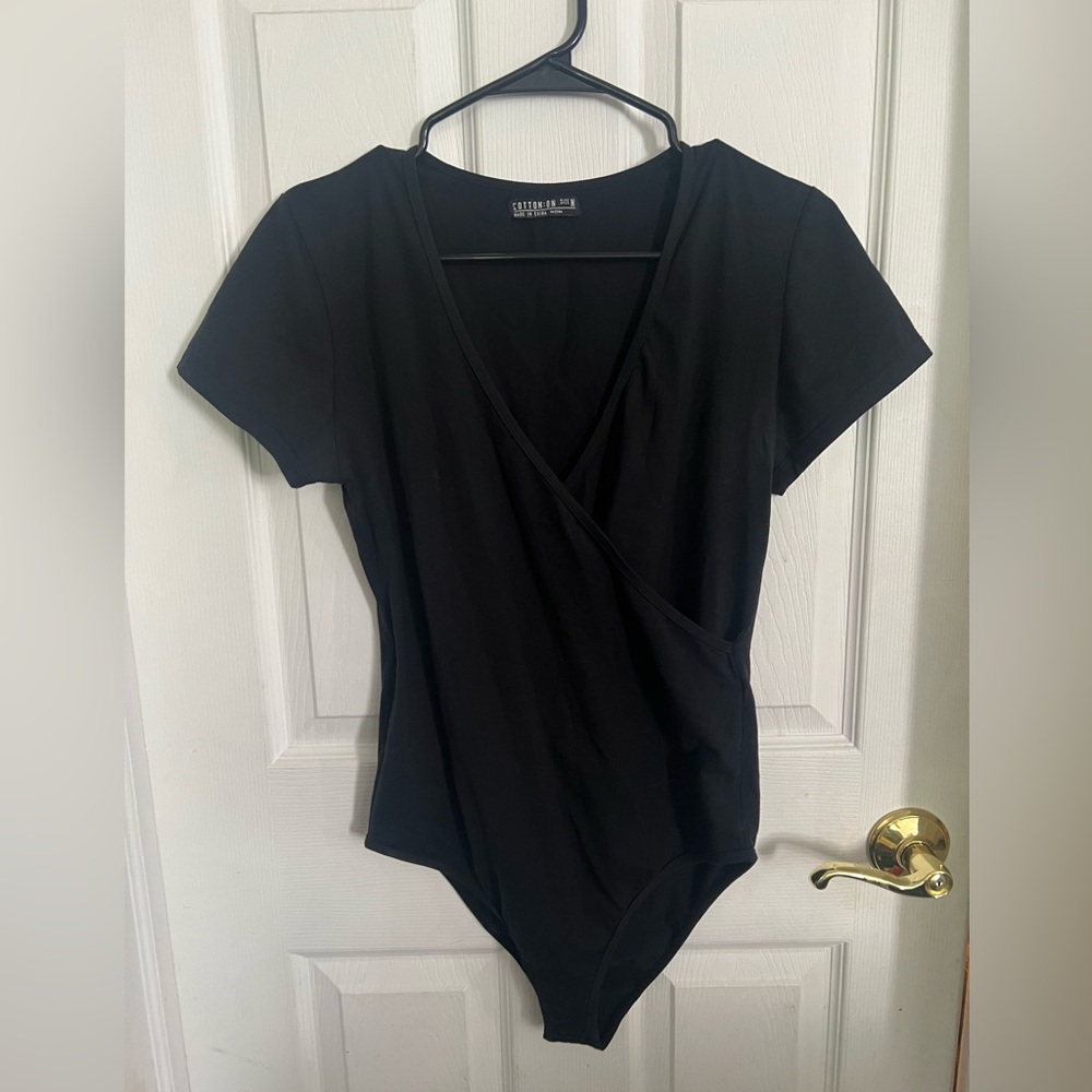 Simple black tee bodysuit